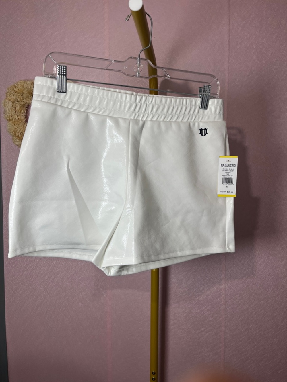 EleVen by Venus Williams White Faux Leather Athletic Shorts